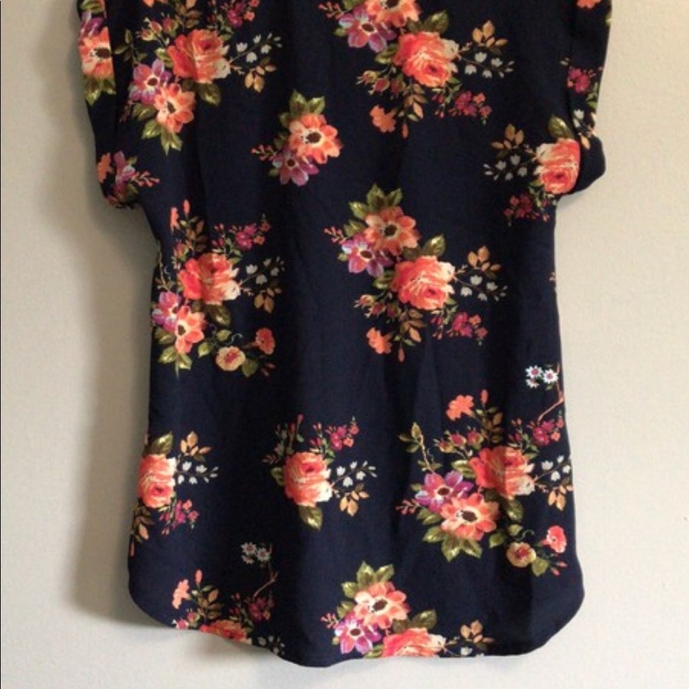 Navy blue floral top